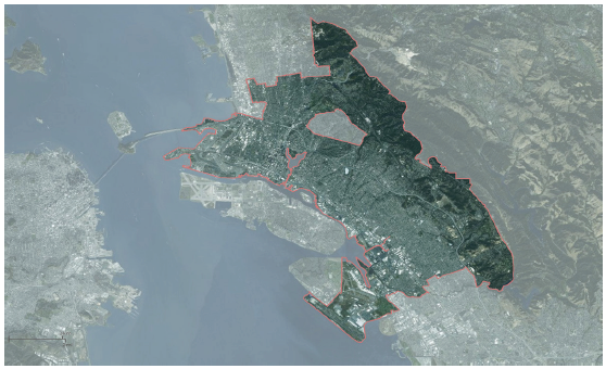 map of Oakland with city limits